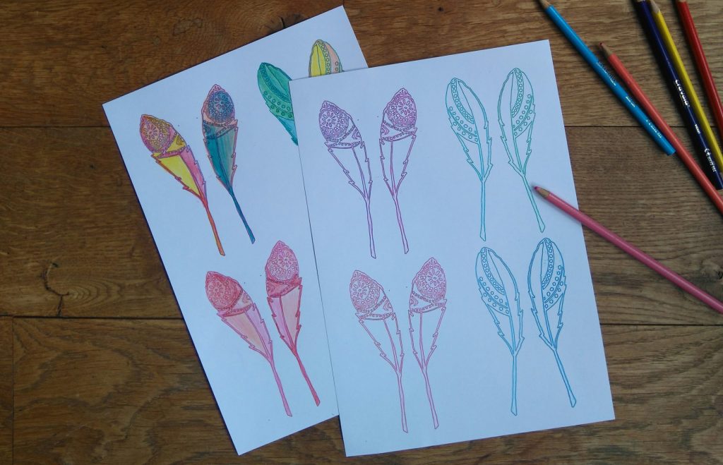 boho_feathers_printable_PDF_for_colouring_in