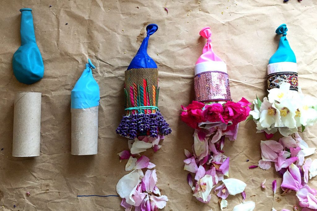 sustainable eco friendly kids crafts flower petal party poppers