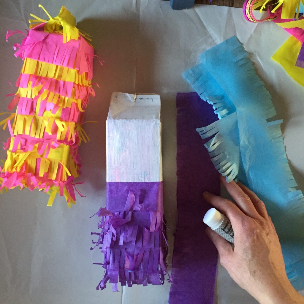 recycled milk carton craft party pinatas