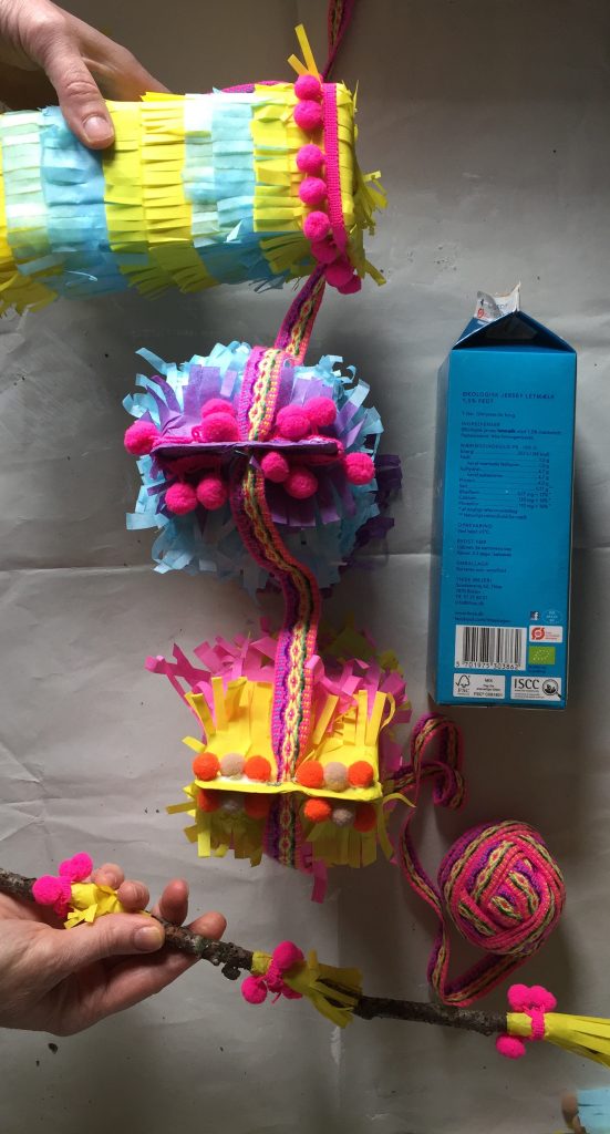 sustainable party crafts milk carton pinata eco friendly kids diy