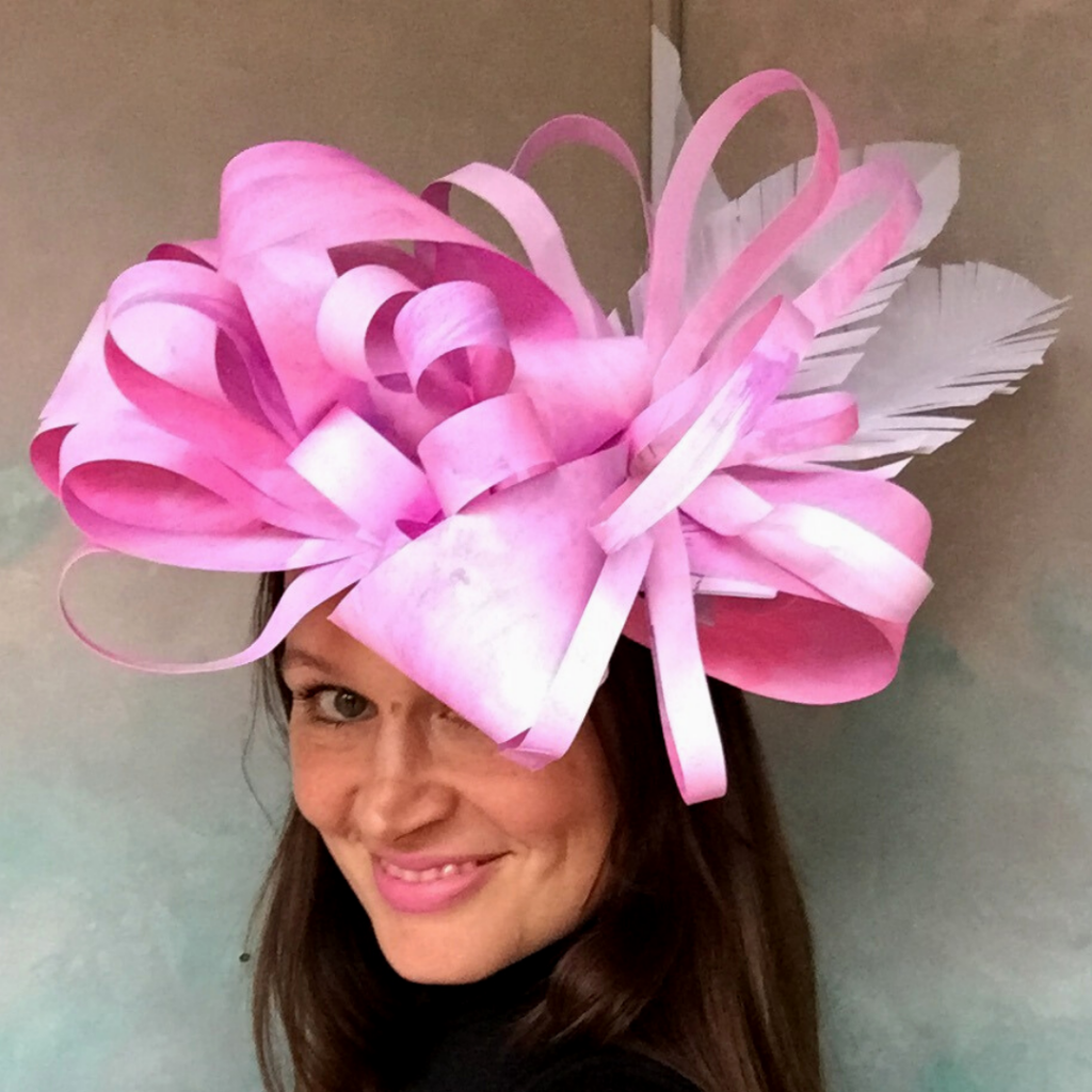 make a giant paper craft fascinator with feathers headband crafts for adults
