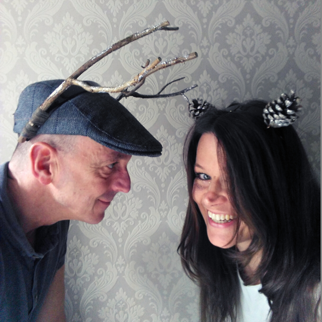 Antlers woodland animal headband made with twigs and deer headband made with cones easy nature craft idea
