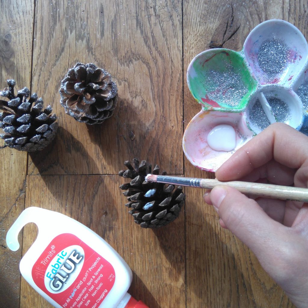 paint cones with pva glue woodland animal headbands diy tutorial made with twigs and cones the awesome childhood project blog