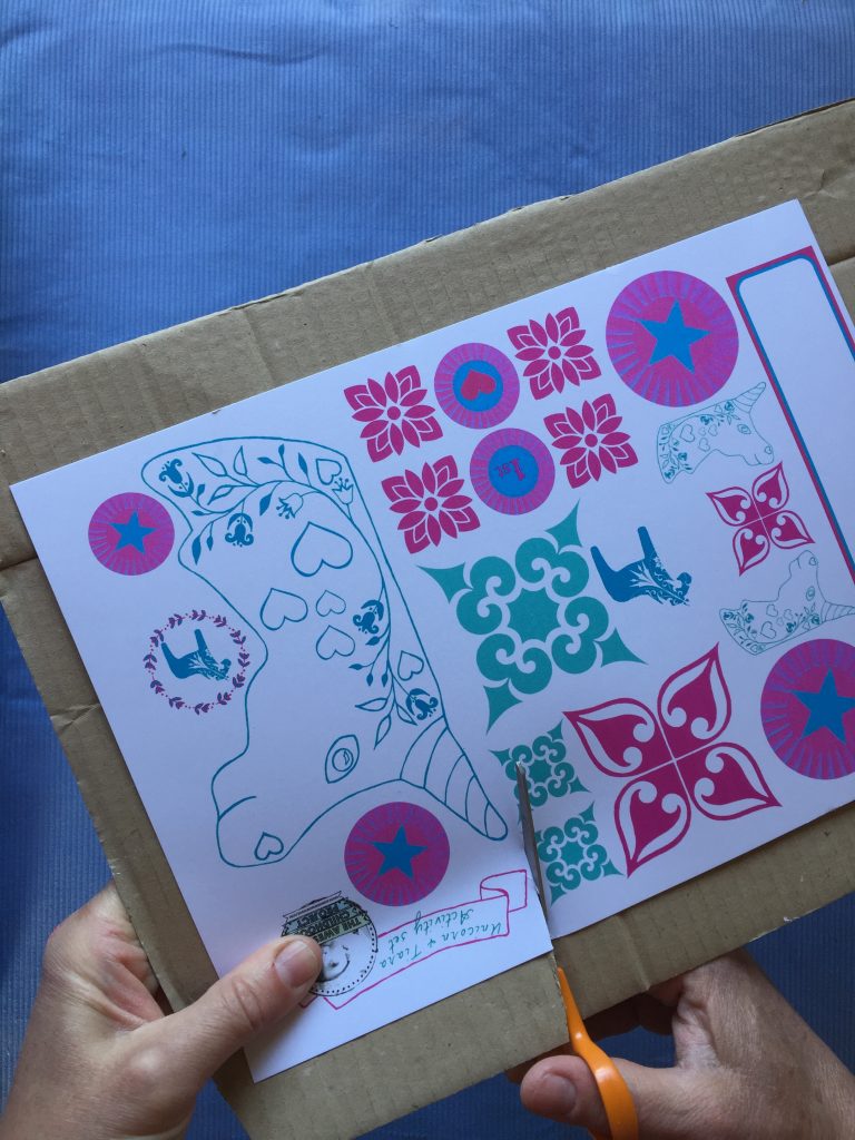 cut out your unicorn kids craft cardboard art when making junk necklaces with children