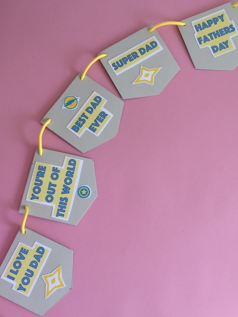 making homemade fathers day bunting is a sweet way for kids to appreciate dad on his special day!